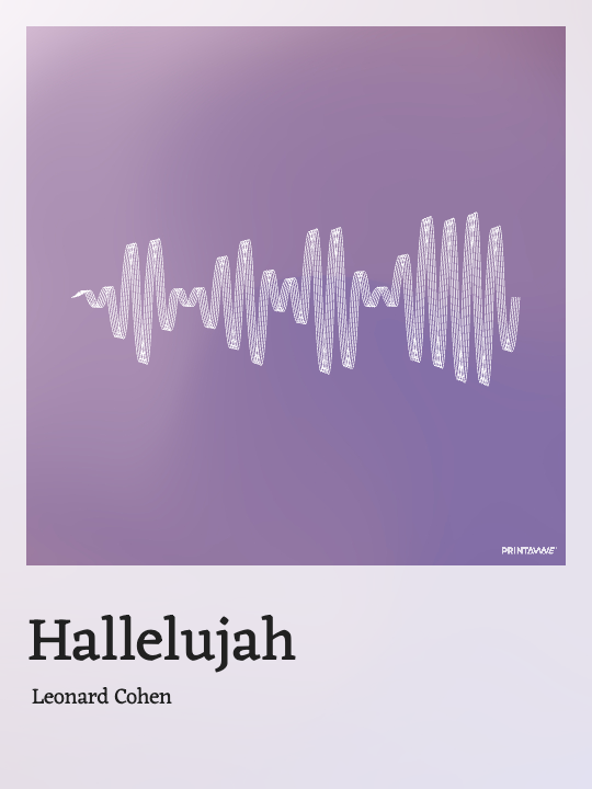 Leonard Cohen - Hallelujah Printawave Unique Design #1690399589443