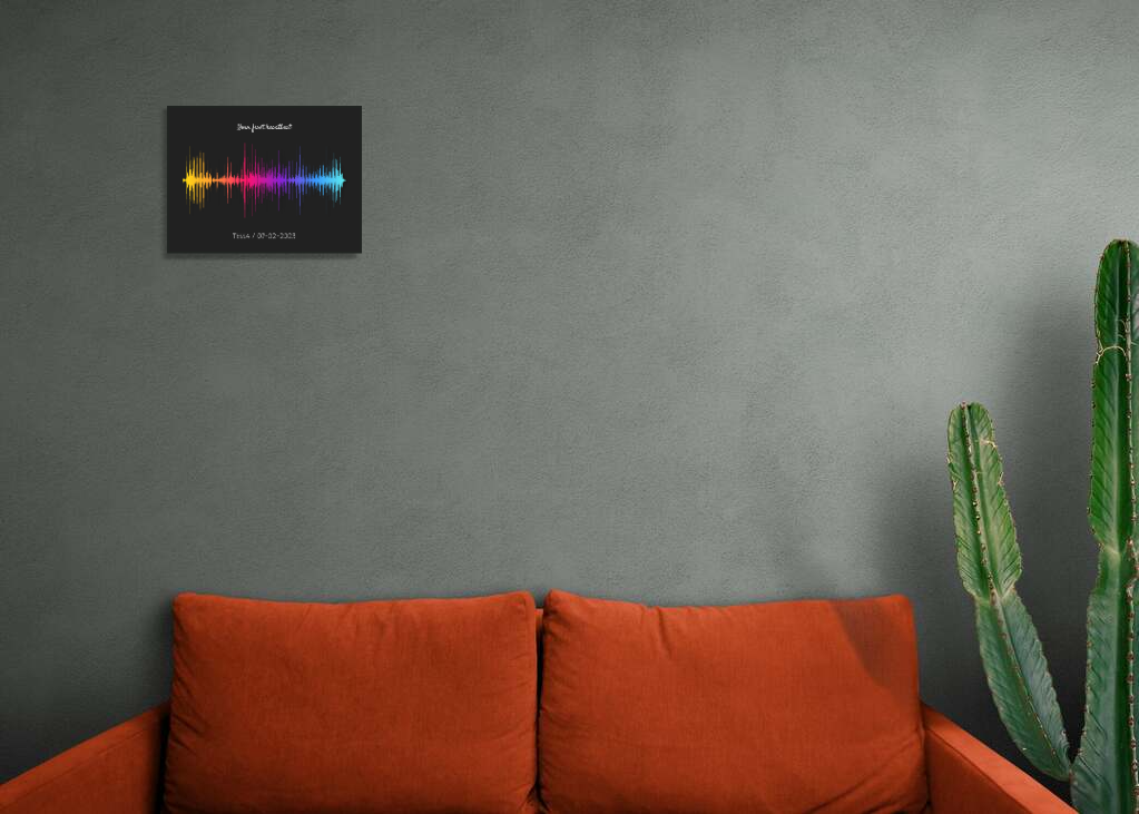 Baby's First Heartbeat Soundwave Poster - Rainbow Colors on Dark Gray Background