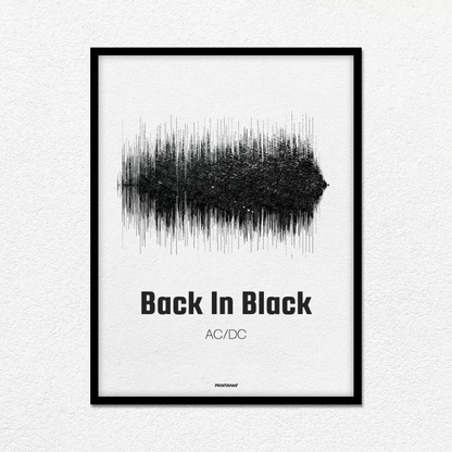 Back in Black Soundwave Art Poster by AC/DC
