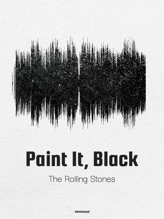 The Rolling Stones Paint It Black Black Heart Song Lyric Poster Print -  Song Lyric Designs