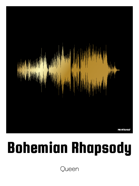 Bohemian Rhapsody Soundwave Art Poster by Queen