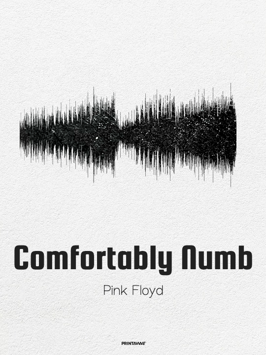 Comfortably Numb Soundwave Art Poster by Pink Floyd