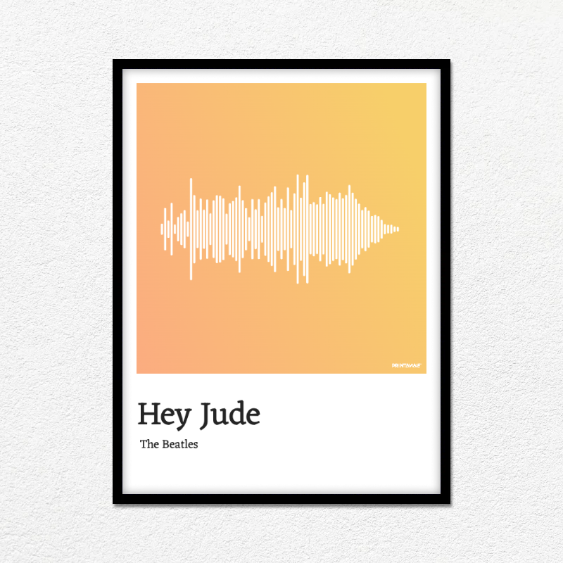 Hey Jude Soundwave Art Poster by The Beatles